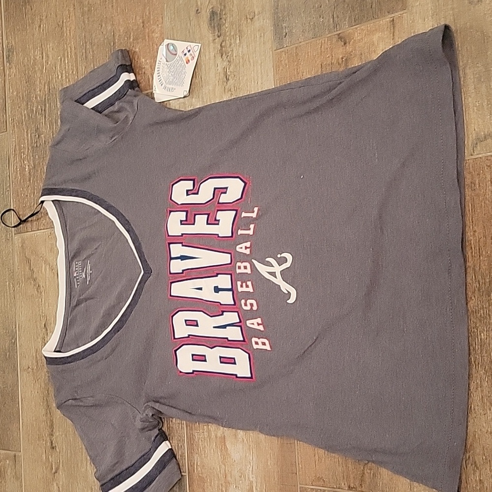 2018 Atlanta Braves womens Medium jersey sleeve T Shirt NWT